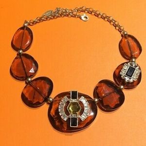 Coldwater Creek Amber Chunky Art Deco Crystal Collar Women's Necklace